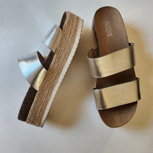 Brash Women's Metallic Platorm Slides